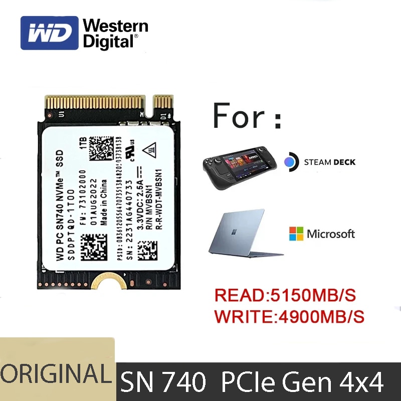   2230 NVMe PCIe Gen 4x4 SSD, WD SN740, 2TB, 1TB, 512GB, M.2 SSD, ũμƮ ǽ  X ǽ Ʈ 3  ũ